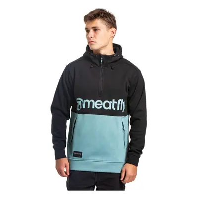 Meatfly pánská technická mikina Tason Black/Dusty Mint | Černá