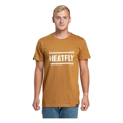 Meatfly pánské tričko Rele Gold Brown | Hnědá