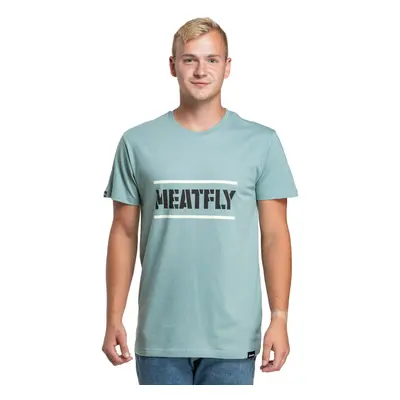 Meatfly pánské tričko Rele Dusty Mint | Modrá