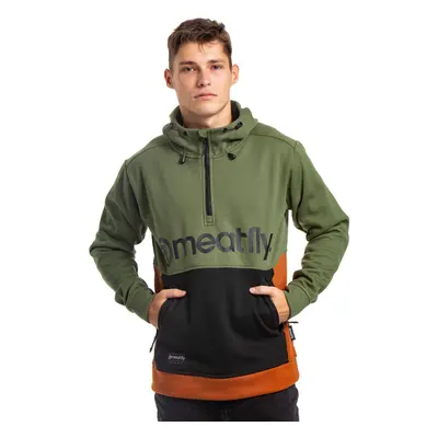 Meatfly pánská technická mikina Tason Olive/Black | Zelená