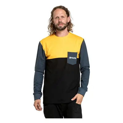 Meatfly pánské tričko s dlouhým rukávem Harvey Deep Yellow/Navy Heather | Žlutá