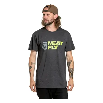 Meatfly pánské tričko Revital Lime/Charcoal Heather | Žlutá