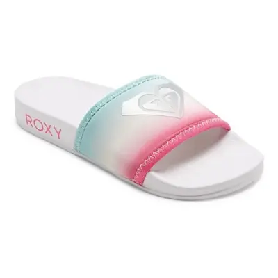 Roxy dívčí sandály Slippy Rg Neo White / Crazy Pink / Turquoise | Bílá