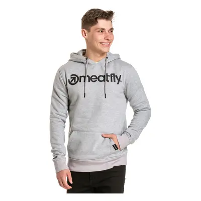 Meatfly pánská mikina MF Logo Hoodie Grey Heather | Šedá