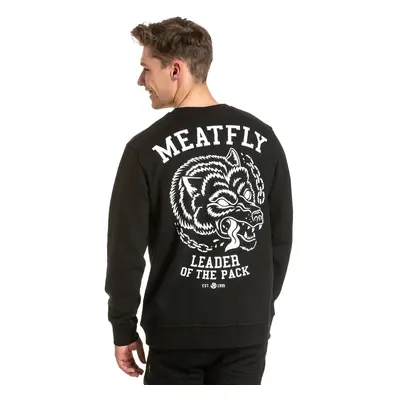 Meatfly pánská mikina Leader Of The Pack Crewneck Black | Černá