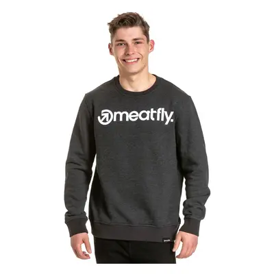 Meatfly pánská mikina MF Logo Crewneck Charcoal Heather | Šedá