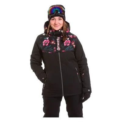 Meatfly dámská SNB & SKI bunda Kirsten Premium Hibiscus Black/Black | Mnohobarevná