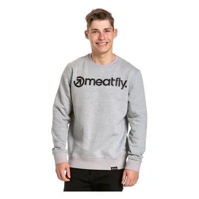 Meatfly pánská mikina MF Logo Crewneck Grey Heather | Šedá