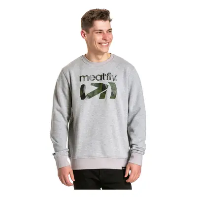 Meatfly pánská mikina Podium Crewneck Grey Heather | Šedá