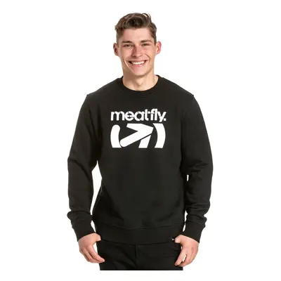 Meatfly pánská mikina Podium Crewneck Black | Černá