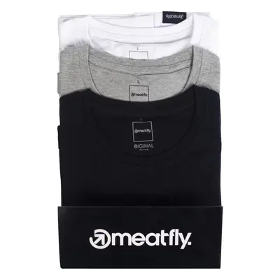 Meatfly balení pánských triček Basic Multipack Black/Grey Heather/White | Černá