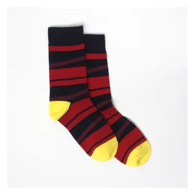 Meatfly ponožky Stripes B - Black/Red | Černá