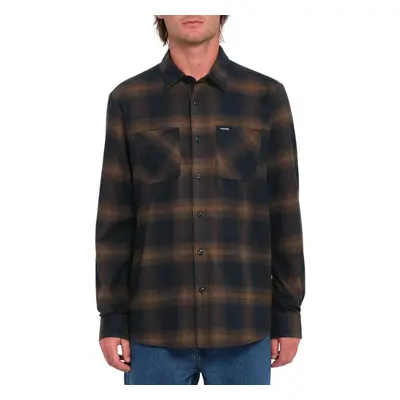 Volcom pánská košile Netastone Flannel Ls Dark Earth | Šedá