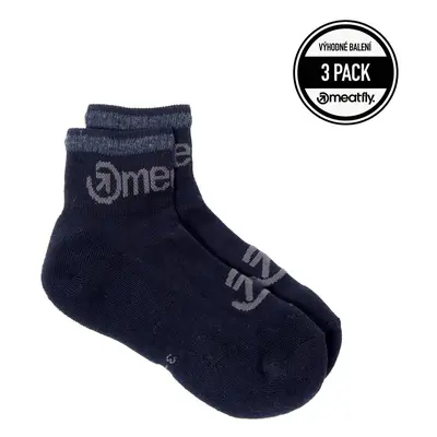 Meatfly ponožky Logo Middle Socks - Triple pack C – Black | Černá