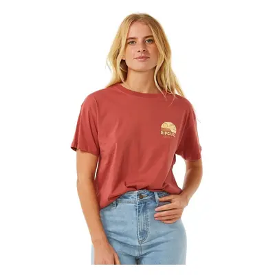 Rip curl dámské tričko Line Up Relaxed Maroon | Červená