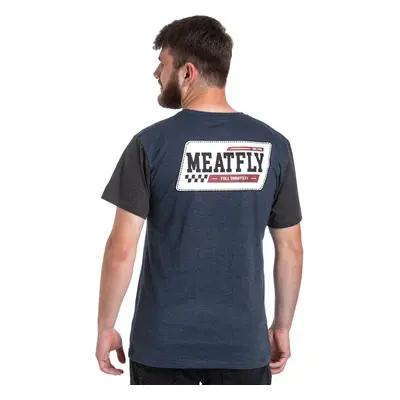 Meatfly pánské tričko Racing Navy Heather / Charcoal Heather | Modrá