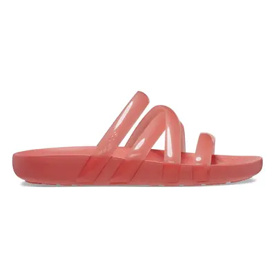 Dámské sandále crocs splash glossy strappy světle červená