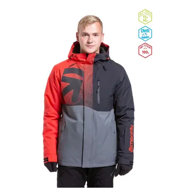 Pánská snb & ski bunda meatfly shader červená/šedá xl