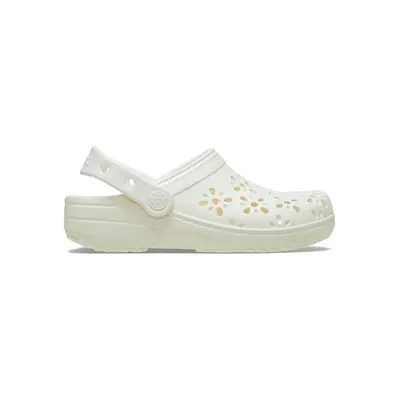 Dámské boty crocs classic floral cut out bílá