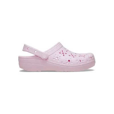 Dámské boty crocs classic floral cut out růžová