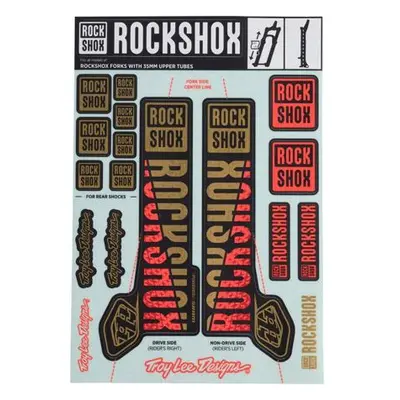 Cyklistické samolepky Rockshox Decal Kit Tld 35Mm Gold/Orange