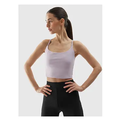 Dámský crop top na jógu z recyklovaných materiálů 4F - fialový