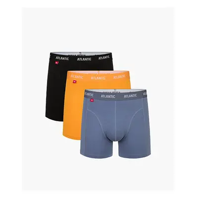 Pánské boxerky ATLANTIC Comfort 3Pack - černé/žluté/šedé