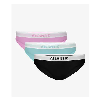 Dámské kalhotky Bikini ATLANTIC 3Pack - fialová/zelená/černá