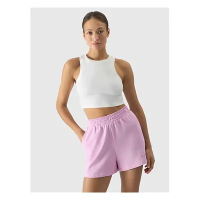 Dámský crop top slim 4F - krémový