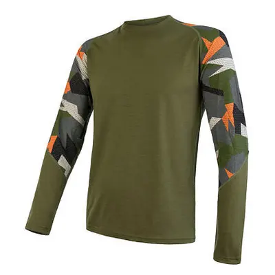 SENSOR MERINO IMPRESS pánské triko dl.rukáv safari/camo