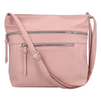 Praktická dámská koženková crossbody Andrea, růžová