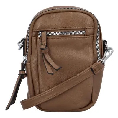 Koženková crossbody kapsa na doklady, světle hnědá