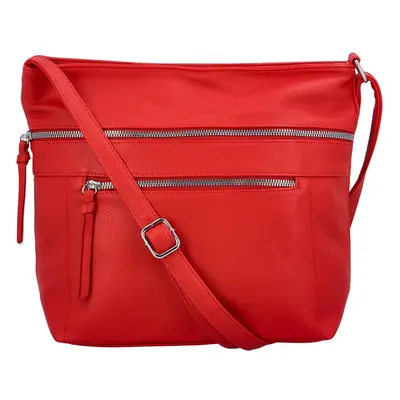 Praktická dámská koženková crossbody Andrea, červená