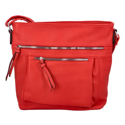 Větší dámská koženková crossbody Adéla, červená