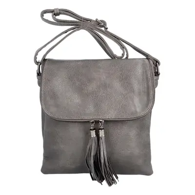 Stylová dámská crossbody taška s ozdobnými zipy Elsa, šedá