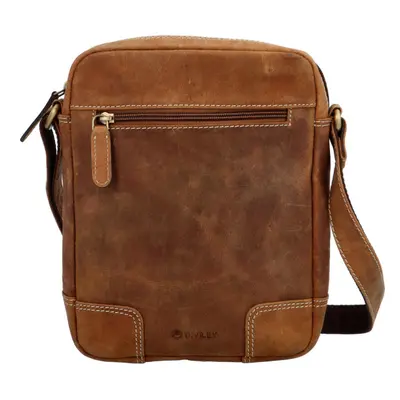 Pánská kožená crossbody taška Diviley wild cowboy, světle hnědá