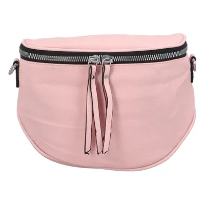 Módní dámská koženková ledvinka/crossbody André, růžová