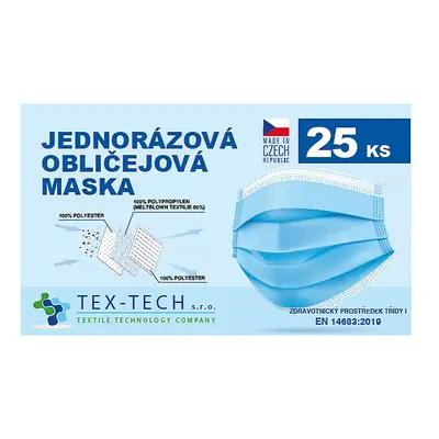 Jednorázová rouška české výroby 25ks