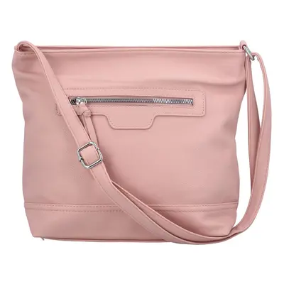 Jednoduchá dámská koženková crossbody Jana, růžová