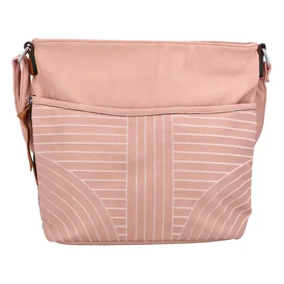 Trendová dámská koženková crossbody Perlita, růžová