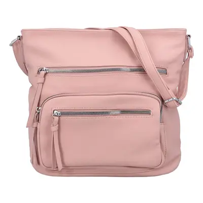 Trendová dámská koženková crossbody Alda, růžová