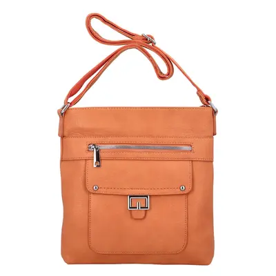 Stylová dámská koženková crossbody Fela, oranžová