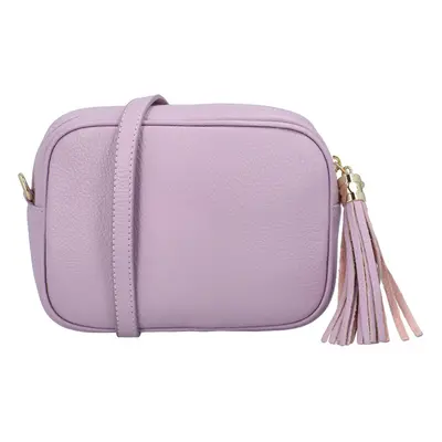 Trendy dámská kožená crossbody Melanie, světle fialová