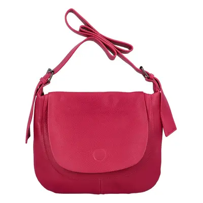 Módní půlkulatá dámská koženková crossbody taška Norité, tmavě růžová