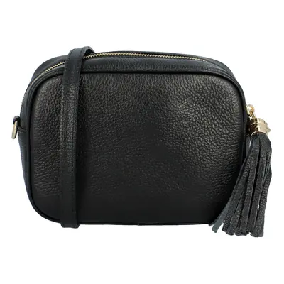 Trendy dámská kožená crossbody Melanie, černá