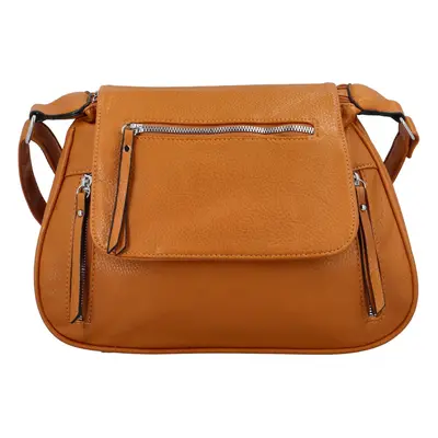 Trendy dámská koženková crossbody kabelka Laura, žlutá