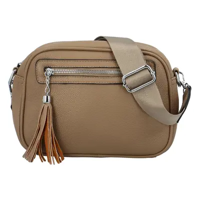 Trendy dámská koženková crossbody kabelka Herbiana, šedá