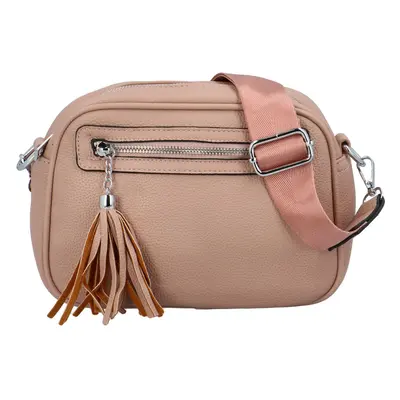 Trendy dámská koženková crossbody kabelka Herbiana, růžová