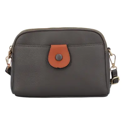 Stylová dámská malá koženková crossbody Estela, šedá