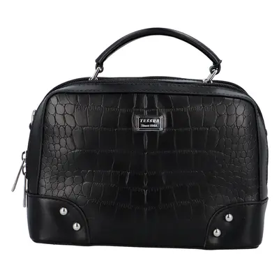 Stylová crossbody kabelka Croco Sia, černá